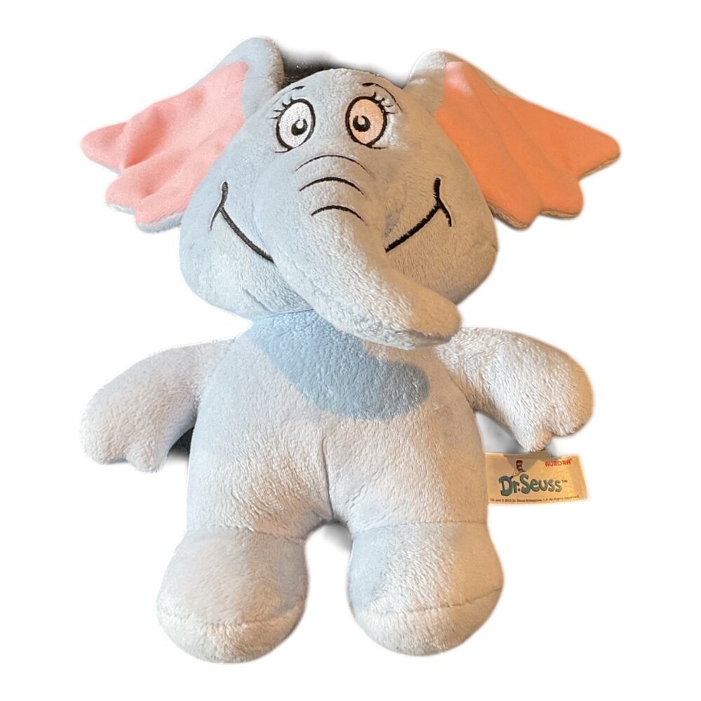DR SEUSS by Aurora Horton Elephant Plush Stuffed Animal 10" Whoville